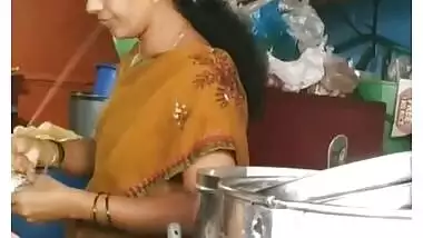 Hot aunty cooking