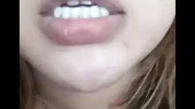 Big boobs horny GF fingering on video call to lover